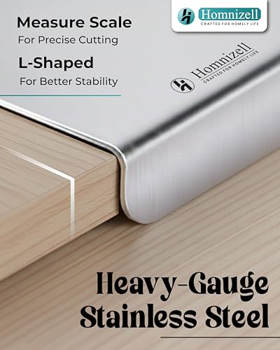 Image of Premium Large Countertop Stainless Steel Chopping Board (35 x 31 cm) - Heavy-Duty Kitchen Cutting Board for Vegetables, Fruits, Meat & Roti Making - Hygienic, Rust-Resistant & Easy to Clean