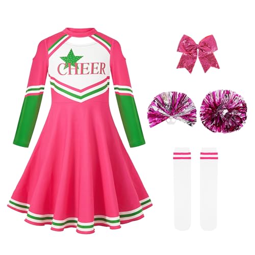 LOLANTA Teen Girls Cheerleader Costume, Cheer Outfit with Sleeves, Cheer