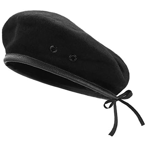 AYPOW Wool Beret with Leather Trim Cover