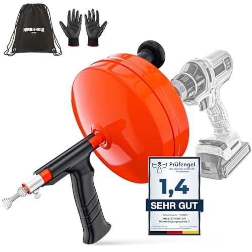 Rohrreinigungsspirale 10M - Mit Bohraufsatz Für Verstopfungen