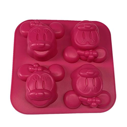 TGSEA Lot de 4 moules à gâteau en silicone pour la cuisine - Motif Minnie et Mickey