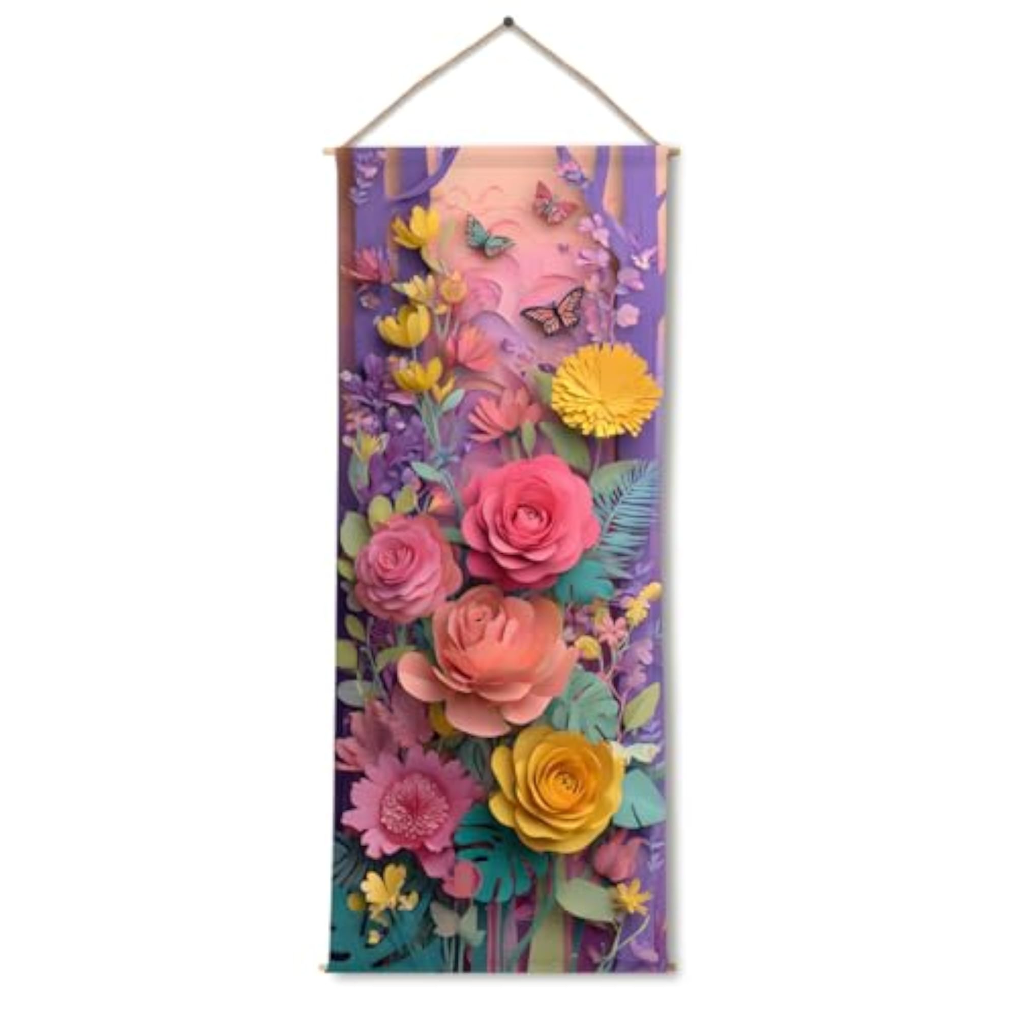 Nature Theme Wall Hanging Tapestry 24x60 In
