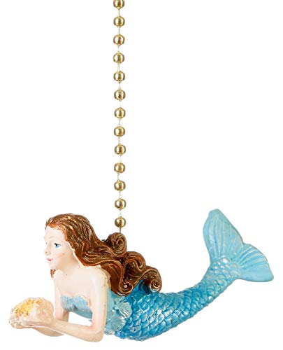 Clementine Designs Ocean Mermaid Decorative Ceiling Fan Light Dimensional Pull #TOP4