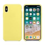 Funda silicona iphone X/XS CABLEPELADO Funda Silicona iPhone X Textura Suave Color Amarillo Claro