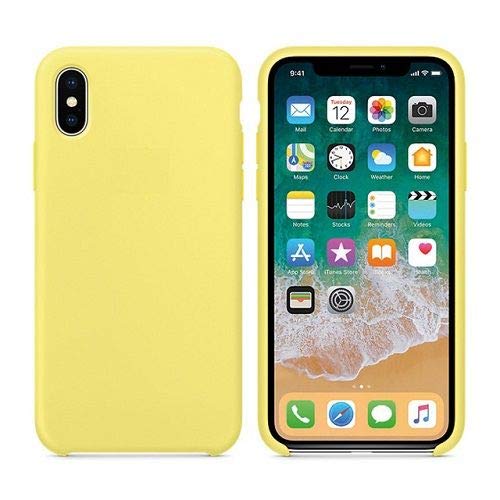 Capa de silicone iPhone X textura suave cor amarela clara