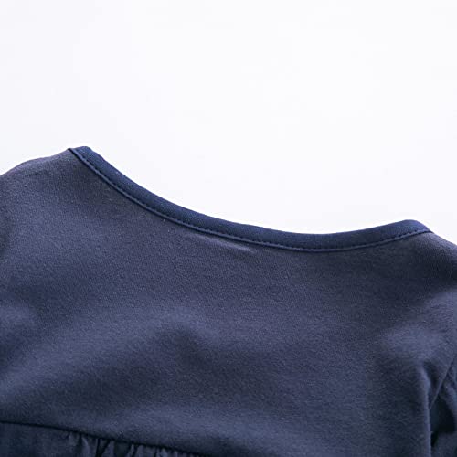 Girls Kids A-Line Christmas Pocket Dress Creative Star Butterfly Embroidered Rainbow Sleeve Pocket Skirt For 3-8 Years Toddlers Children Long-Sleeved Pocket A-Line Dress #TOP3