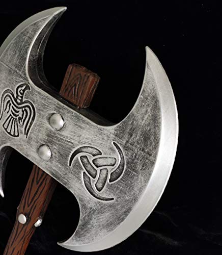 Looyar Pu Foam Viking Age Middle Ages Medieval Two Handed Axe Weapon Toy Adult Toy For Berserker Soldier Warrior Costume Battle Play Halloween Cosplay Larp #TOP3