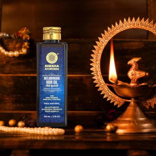 Image of SHESHA AYURVEDA Neelibringadi Ayurvedic Hair Oil For Hair Growth And Hair Fall Control From Kerala (100Ml).