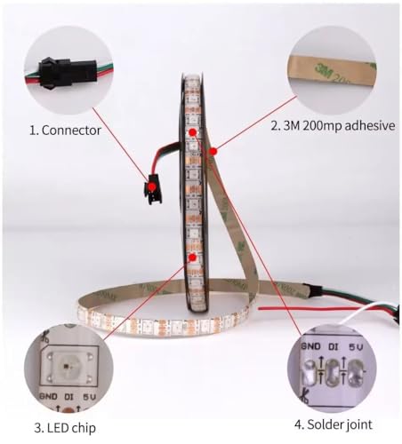 Tira de led direccionable RGB WS2812B DC5V 5M 74 LEDs miniatura 2