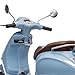 Light Blue 12V Vespa GTS Super Sport Ride-On for Kids 3-8, Licensed Vespa Electric Motorcycle with Realistic Sounds, Working Lights, Training Wheels, Treaded Tires, 66 lbs Capacity, 1-Year Warranty