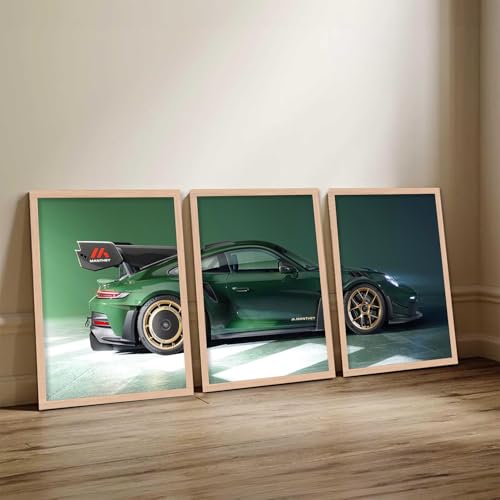 Image of TASVEE Car wall posters | set of 3 wall frames | posters for wall | Wall Decoration for Bedroom, Living Room & Office | Best Gift for Boys & Car Lovers (A9, MEDIUM 10X13, Framed)