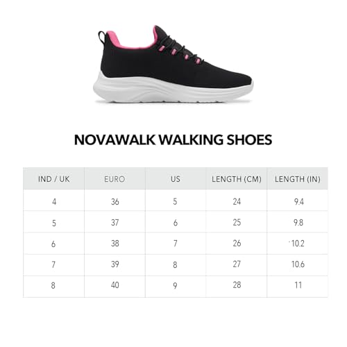 Image of Boldfit Walking Shoes for Women, Breathable Mesh Upper Cushioned Insole & Durable Eva Sole Lightweight, Slip-Resistant Sneakers for Daily Use Walking Shoes for Woman