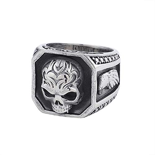Anel Masculino Caveira Skull Motoqueiro Aço Inox Punk Rock Prata (32)