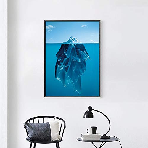 Toile Paysage Bleu Océan : Évadez-vous depuis votre canapé avec cette affiche moderne 50x70