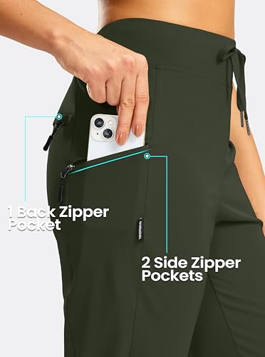 Women's Capri Pants Lightweight Hiking Travel Capris with Pockets(Olive,M) - image 4