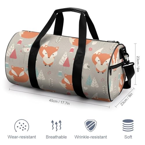 Sac de voyage petit renard fleurs pour camping et randonnée active