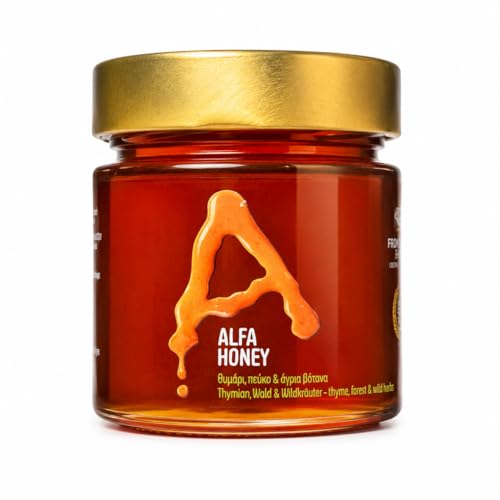Miel pura de tomillo cruda 310 g en frasco de vidrio