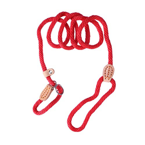 ifundom Nylon Dog Training Lead for Pets Durable and Sturdy Design Easy Control with Buckle Red Color for Training Sessions