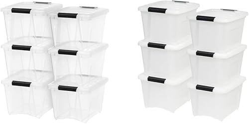 IRIS USA - Contenedor organizador de plástico transparente TB, 19 cuartos de galón, 6 unidades y 19 cuartos de galón. Contenedor organizador de