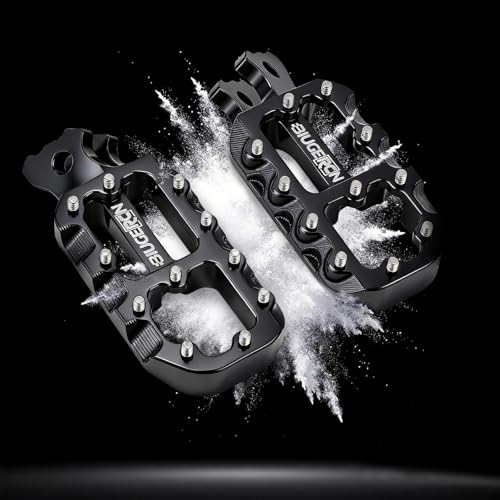 BIUGERCN Dirt Bike Foot Pegs Forging & CNC Aluminum Alloy Foot Pedal Rest Footpegs for Surron Light Bee X and S/E Ride Pro SS/XR150L/CRF150F/CRF250F/X160/X260/79Bike Falcon Pro Falcon GT-Black