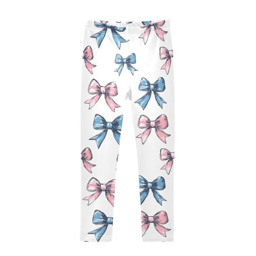 ZZKKO Girls Leggings Bow Ribbon Toddler Girls Clothes Leggings for Girls Toddler Girls Leggings 3-4T
