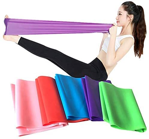 ULTIMAX Yoga Elastic Straps Flat Resistance Band, Elastic Exercise Equipment For Workout And Stretching Rope Fitness Resistance Bands for Fitness Pull Up Stretch Bands for Full Body-5Pcs