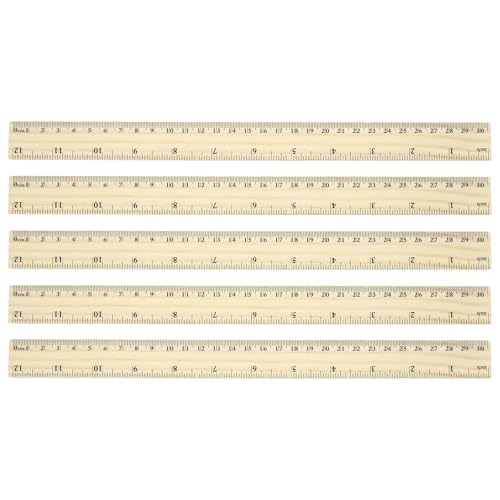 Règles en bois PATIKIL de 30 cm idéales pour l'école et le bureau
