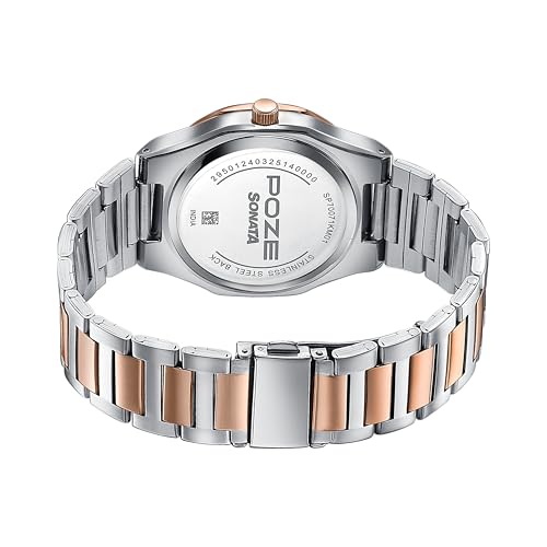 Image of Sonata Bi Metal Breeze Quartz Multicolor Round Dial Men's Watch | Stainless Steel Material | Multi Color Band - SP70071KM01