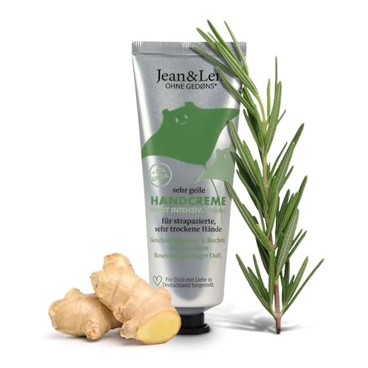 Jean & Len Sehr geile Handcreme Rosemary & Ginger, mit Urea, Handpflege für trockene und rissige Hände, spendet Feuchtigkeit und pflegt intensiv, ohne Parabene & Silikone, Handcreme Tube, vegan, 75 ml