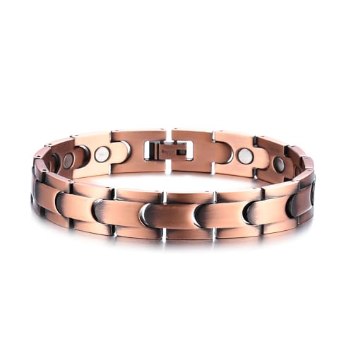 Picalela 99% High-Purity Solid Copper Bracelets for Women with Magnets, Adjustable Clasp + Double-Layer Textured Design, Ideal for Daily Styling & Wellness Gifting