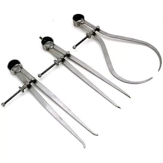3-Piece Spring Caliper Set, 10 Inch / 250MM Inside Outside Divider Calipers, Precision Measuring Tool Divider Set Wood-Turning Lathe Projects Leather Crafting & Scribing