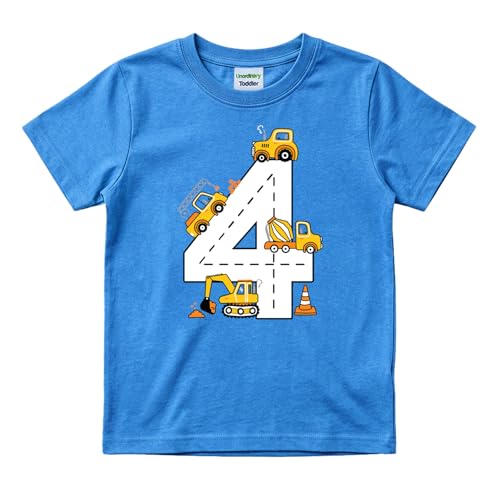 Birthday boy Shirt Toddler Construction Shirts Boys 2t 3t 4 Year Old Excavator Theme Party t-Shirt 5 Kids 6th Outdoor Play (US Age 5 Years French Blue - 4th)