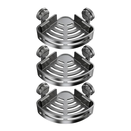 Étagère d'angle de douche 18kg sans perçage à 3 niveaux et ventouses
