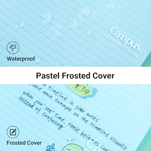 Image of KOKUYO Campus Smart Ring Binders 3 Pack, A5 Binder Notebooks + 100 Campus Loose-Leaf Paper, 25 Sheet Capacity, 20 Ring, Slim Binder Folder for Meeting and Classes, Vivid Color