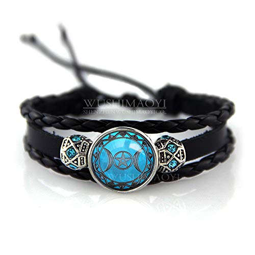 WUSHIMAOYI Triple Moon Goddess Bracelet - Handcrafted Jewelry for Spiritual Connections and Empowerment