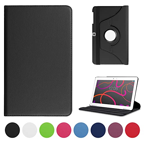 OhMyTech - Funda giratoria protección 360º, Cuero sintético, Polipiel, Anti Golpe, Tablet para BQ...