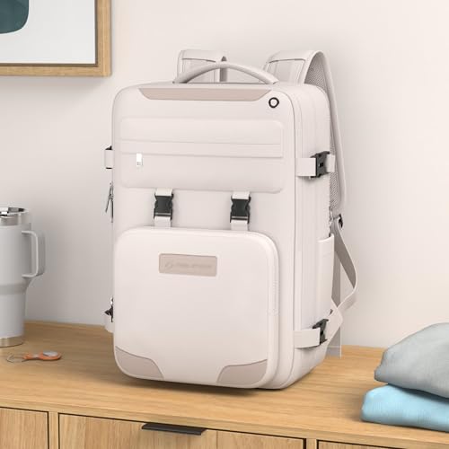 Image of Maelstrom Travel Backpack for Women Men,35L Laptop Backpack Fits 17-Inch Laptop,Carry On Backpack for Airplanes with Crossbody Bag&Shoe Compartment&Toiletry Bag (Beige, Large)