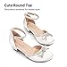 DREAM PAIRS Girls Dress Shoes Closed Toe Low Heels Ankle Strap Pumps for Toddler Little Big Kid Flower Party Wedding Princess,Size 4 Big Kid,White,SDFL2318K