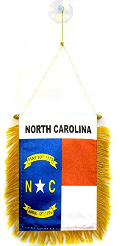 AZ FLAG, North Carolina Mini Banner, 6'' x 4'', 100% Polyester US state of Caroline du Nord Small Pennant for Car
