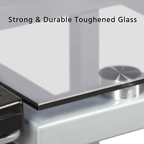 Topeakmart Glass Drafting Table Rolling Drawing Desk Artists Art Craft Desk W/2 Slide Drawers And Wheels For Home Office School #TOP5