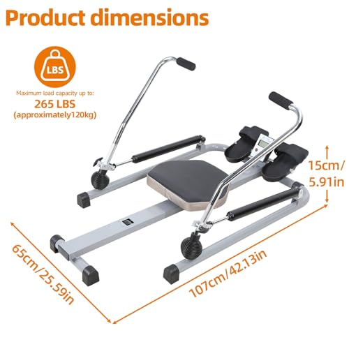 Máquina de remo hidráulica con monitor LCD y resistencia ajustable miniatura 2
