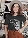UYIQL Halloween Shirts for Women Scary Witch Shirts Wizard Shadow Graphic Short Sleeve Tops Black L