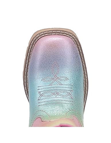 Dan Post Western Boots Girls 8" Pull On Ombre Rainbow Multi DPC29774