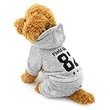 Ranphy トイプードル/シャツ 犬の冬のコート 犬用服 犬の冬服 犬洋服 カバーオール 可愛ドッグウェア 小型 犬 ウェア 小型犬用 雨/風/雪/防寒 グレー M