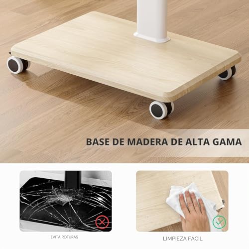 Miniatura 5 de Soporte De Tv Móvil Para Televisores De 27 A 65 Pulgadas, Carrito De Tv Portátil Con Ruedas, Soportes De Suelo Universales Altos Giratorios, Altura Ajustable