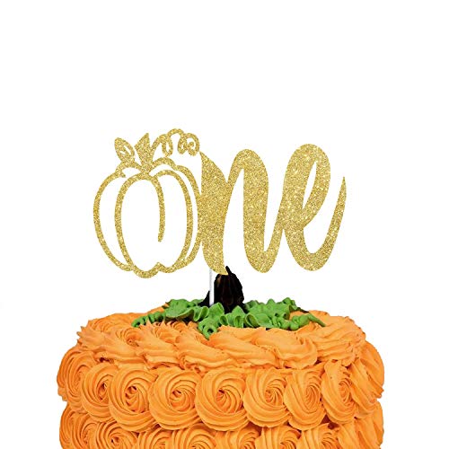 Pumpkin One Cake Topper, Little Pumpkin 1st Birthday Cake Decor, Fall One Year old,Autumn Baby Shower, Autum Fall Themed Party Decorations