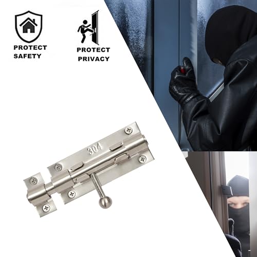 Image of 4 Inch Slide Barrel Bolt Latch Door Slide Lock Heavy Duty Gate Latches