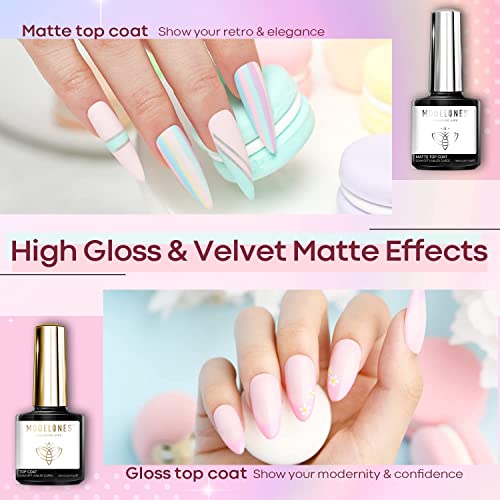 Modelones Gel Nail Polish Kit With U V Light 48W, 6 Colors Summer Shellac Soak Off Nail Gel Polish Manicure Set With Led Lamp Top & Base Coat Starter Kit Professional For Women Diy At Home Salon Gift #TOP7