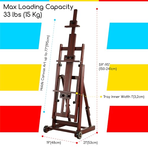 image for MEEDEN Multi-Function Studio Easel,H-Frame Easel,Painting Easel for Ad