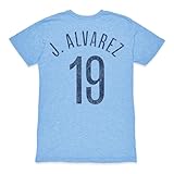 Manchester City Julian Alvarez Premium Twisted Triblend Slub T-Shirt (US, Alpha, Medium, Regular, Regular, Sky Blue)